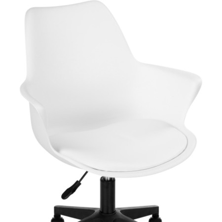 Computer chair Tulin plastic/eco -leather, black/white 60x60x83 cm-4
