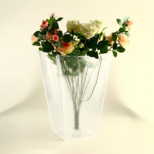 Bag for flowers is transparent with a border, moisture -resistant, 47x34x19 cm
