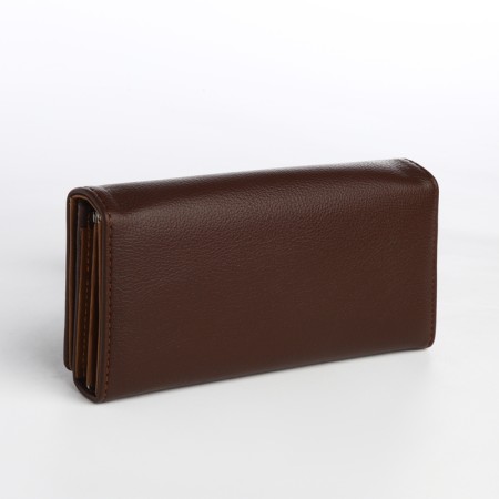 Women's wallet on a magnet, brown color-1