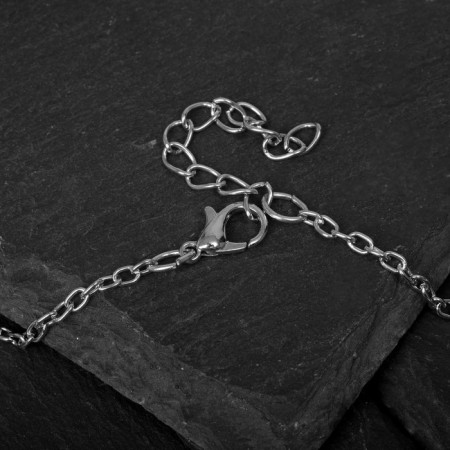 Piece "Gothic" Cross, red color in silver, 52.5 cm-5