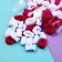 Hair elastic band "Mahrushka Sport" (set of 100 pcs) 2 cm, raspberry-white