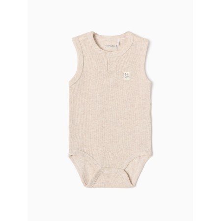 Body crumb I am melange without sleeves, height 74-80, beige