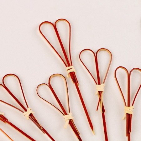 Skewers "heart", in the set 12 pcs., The color is red