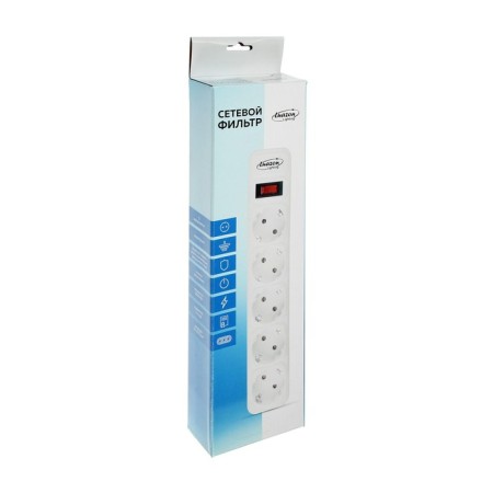 Luazon Lighting network filter, 5 outlets, 1.8 m, 2200 W, 3 x 0.75 mm2, 10 A, 220 V, black-3
