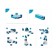 Group of the puzzle "Blue Cube", 7 volumetric parts