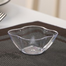 Plastic disposable form for buffet “Flower”, 75 ml, in packaging 40 pcs, color transparent