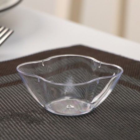 Plastic disposable form for buffet “Flower”, 75 ml, in packaging 40 pcs, color transparent