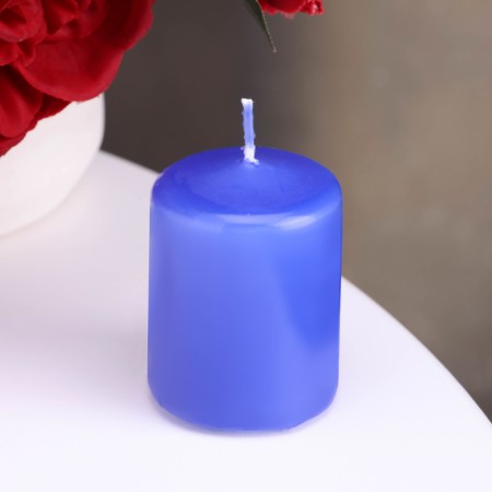 Candle - cylinder, 4x5cm, 7 hours, 47 g, blue-1