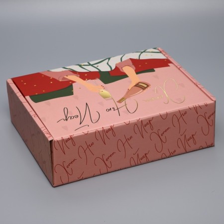 Folding box "Happy New Year", 30.7 x 22 x 9.5 cm, embossing, New Year-2