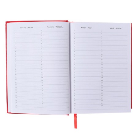Leduced Diary A5, 160 sheets, Attomex. Orion, solid boumvinyl cover with foam rubber, liesse, block 70 g/m2, red-4