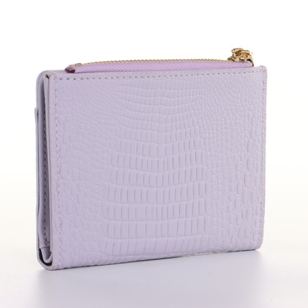Women's wallet on the button, lilac color-1