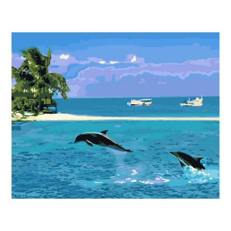 Picture on numbers on cardboard 40 × 50 cm "Marine beauties"