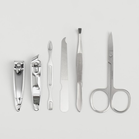 Manicure set "Nice Day", 6 items, in case, pink color-1