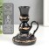 Polystone candlestick "Lamp with a flowering pattern" D-3 cm, black 10x9x13.5 cm
