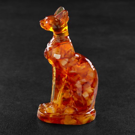 Сувенир "Кот сфинкс", янтарь-1