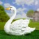Garden figure "Swan" average white 43x38x20cm