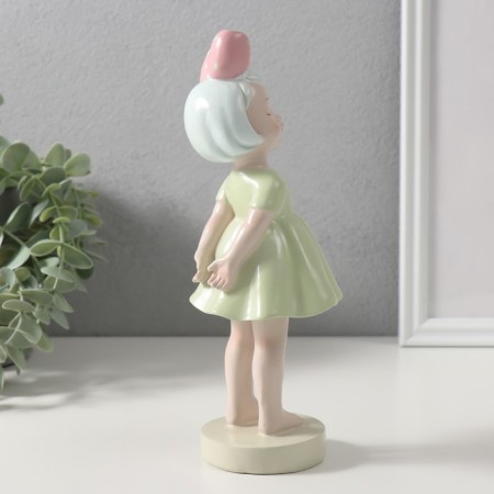 Polystone souvenir "Baby with a large bow on the head" 6.8x7.8x22 cm-1