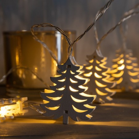 Garland “thread” 2.5 m with nozzles “Christmas tree”, ip20, transparent thread, 10 LED, glow warm white, AAH2-2