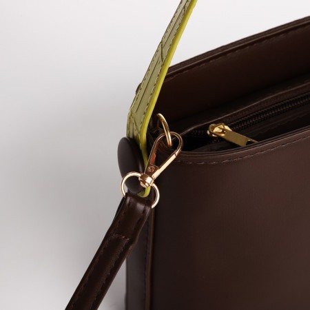 Cross-Bodi Bag on a zipper, brown color-5
