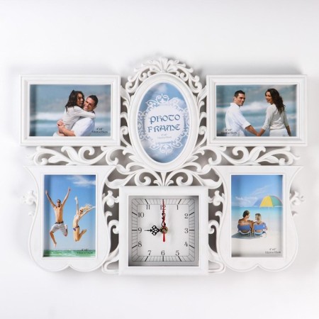 Wall clock, series: photo frames, "emina", smooth move, 49 x 36 cm