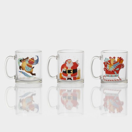 New Year's glass tea mug "Happy New Year", 320 ml, mix-5