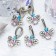 Suspension "Buke with openwork wings", the color of pink blue in silver