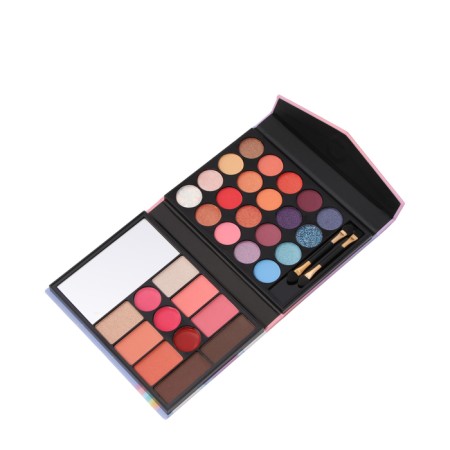 A set of decorative cosmetics (highlighter, blush, glitter, shadows, lipstick, eyebrow shadows)-2