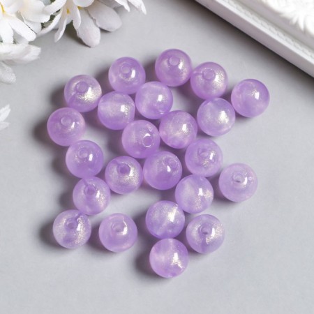 Plastic beads "Lilac balls with sparkles" glow in the dark 20 g d = 1.2 cm-1