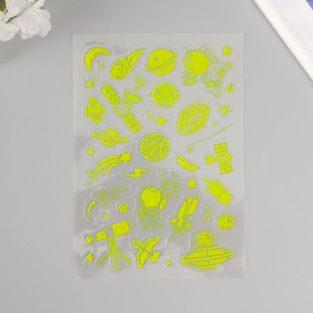 Plastic sticker phosphorus "Bright cosmos" mix 27x15.5 cm-2