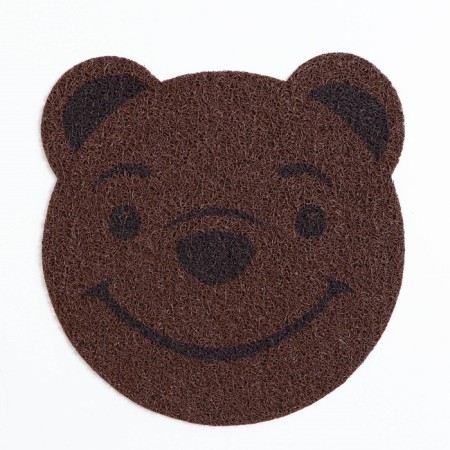 2-in-1 rug for a bowl/toilet for animals "Bear", 30 x 30 cm, brown