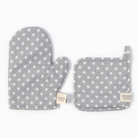 Set of kitchen. Ethel "Stars": mittens 20x28 cm, severity 19x19 cm, 80% HL, 20% PE-1