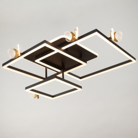 Люстра "Бабочки Тетра" 108Вт LED 3000-6000К черный 75х75х15см BayerLux-1