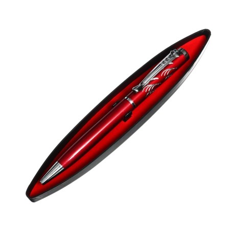 Gift handle, ballpoint, in a plastic case, rotary, "Francoise", burgundy-silver-8