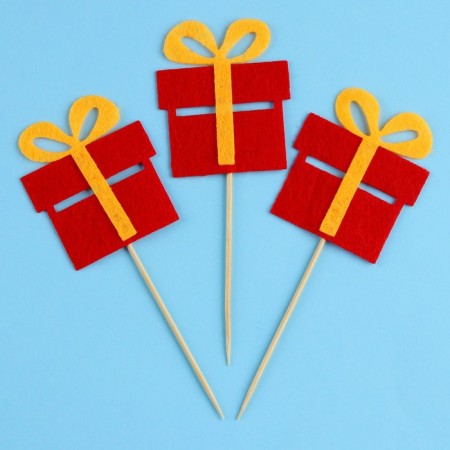 Skewers of felt "gift", set of 3 pcs.-1