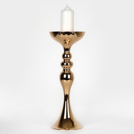Summary Metal for 1 candle "Richard" Color Gold 12.5 x 12.5 x 37.5 cm