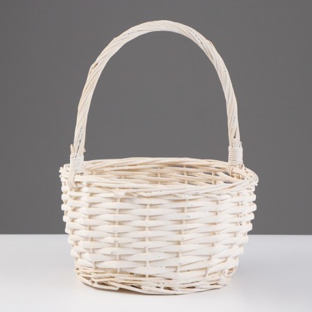 Wicker basket, 19x10/24 cm, white, willow