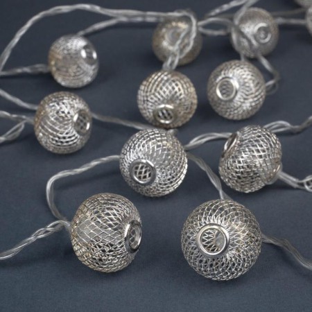 Garland “thread” 4 m with nozzles “ball mesh”, ip20, transparent thread, 20 LED, white glow, 8 modes, 220 V-2