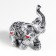 Polystone souvenir "Silver Elephant in Popone with Rubins" 10x5x8 cm