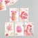 Cardboard "Pink watercolor" set 10 pcs (5 types) 4x6 cm