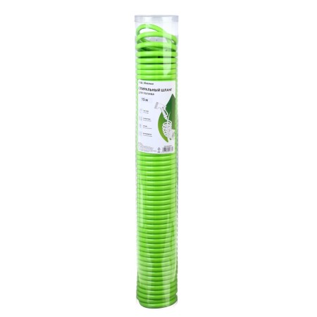 The spiral watering spiral, 15 m, fast -fast, with a watering gun and a fitting, green, Greengo-7