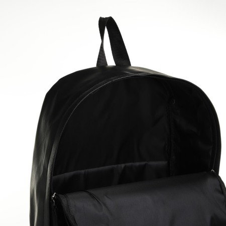 City backpack of artificial leather with lightning, 3 pockets, black color-5
