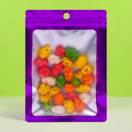 SIP-LOK package with a window, with euroslot, purple, 10 x 14 cm