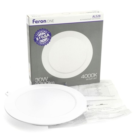 The built -in LED LED Feron AL528, IP40, LED, 30 W, 221x221x29 mm, white color-7