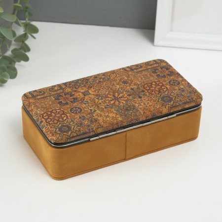 Casket to the leatherette for jewelry "Moroccan tile" traffic jam 10x18x6 cm-3