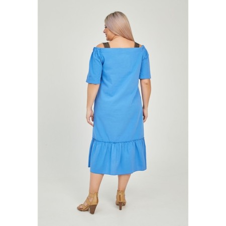 Female dress, size 64, blue color-4