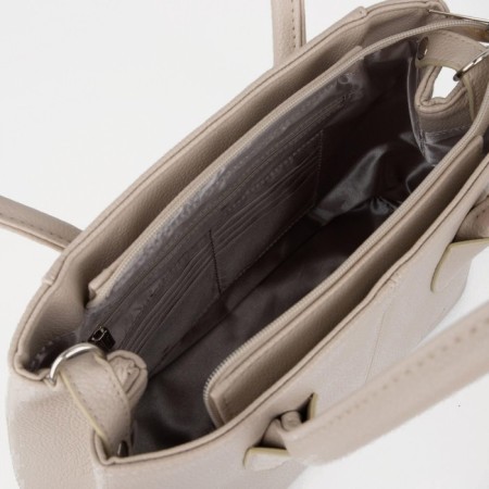Bag-tout El Masta with a zipper, beige color-2