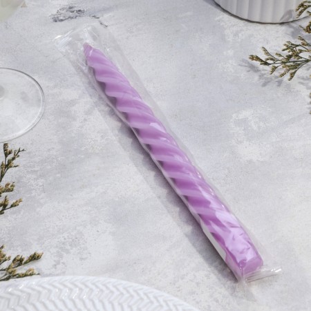 Candle twisted, 2.3x 24.5 cm, 5 hours, 50 g, lilac-1
