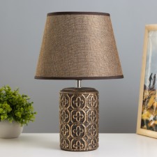 August table lamp E14 40W chocolate-gold 22x22x34 cm Risalux