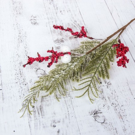 Decor "Winter Dreams" New Year's branch, 50 cm-3