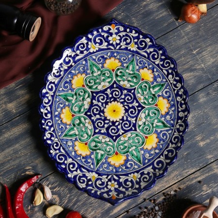 Frog boat Rishtan ceramics 32cm-1